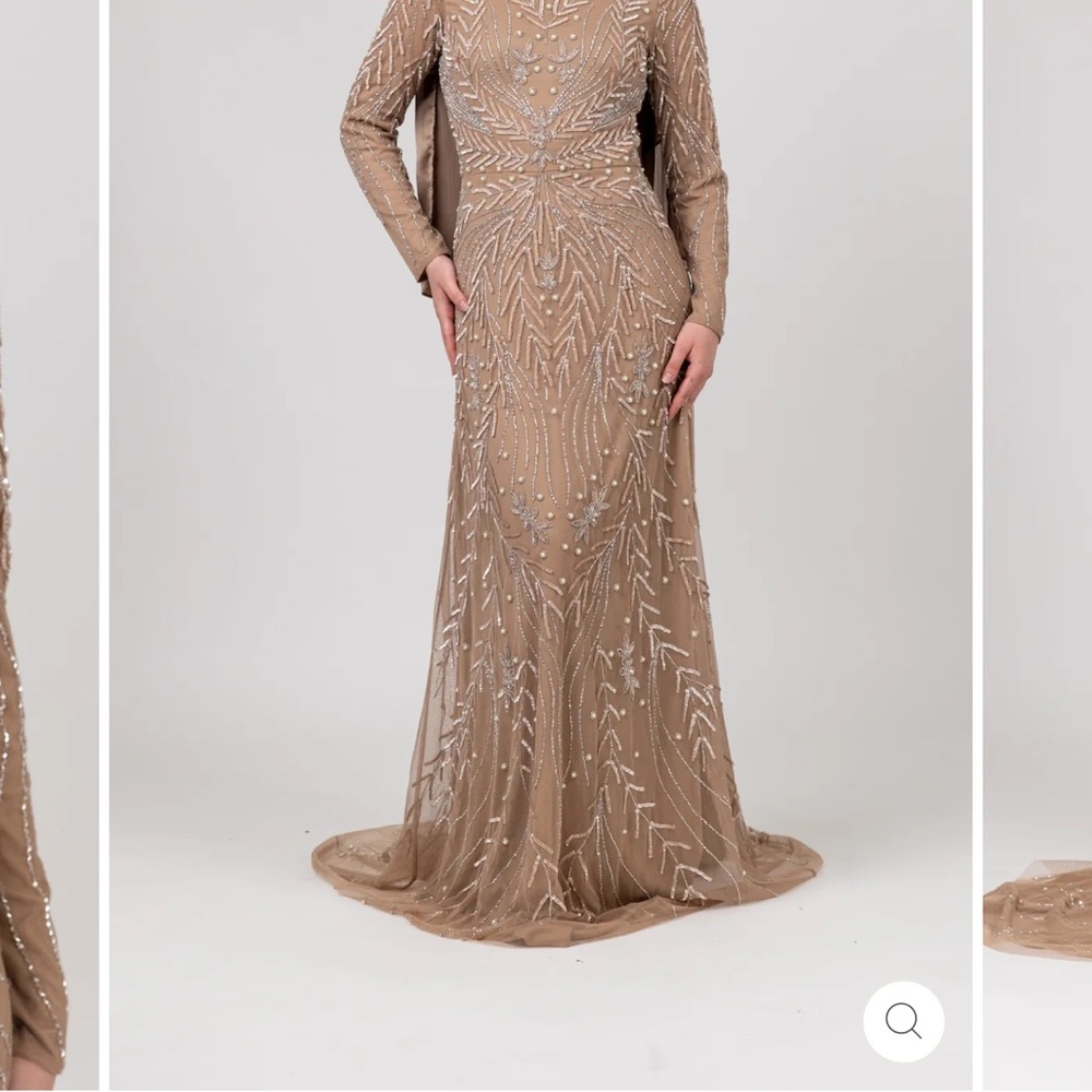 Gold Sequin Embellished Maxi Dress with Mock Neck